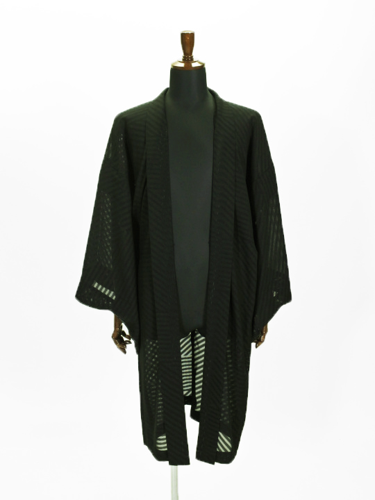 メンズ プレタ単衣羽織 紋紗エキュート (黒) アウター JOTARO SAITO