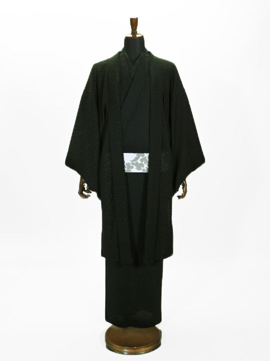 メンズ プレタ単衣羽織 紋紗エキュート (黒) アウター JOTARO SAITO