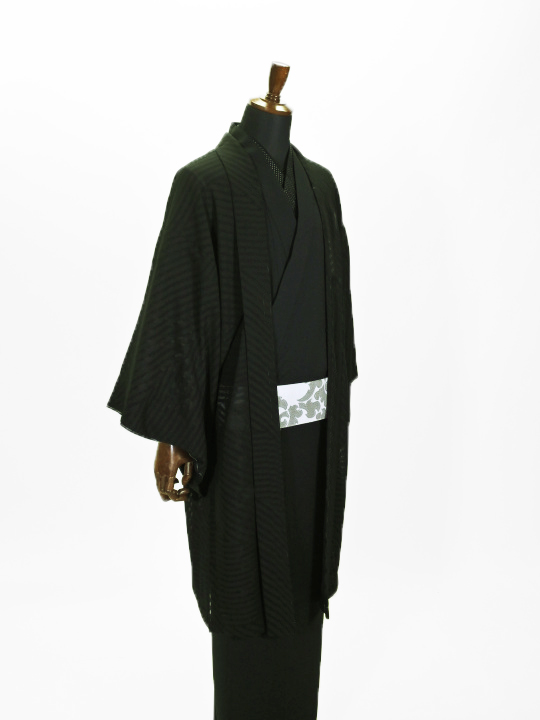 メンズ プレタ単衣羽織 紋紗エキュート (黒) アウター JOTARO SAITO