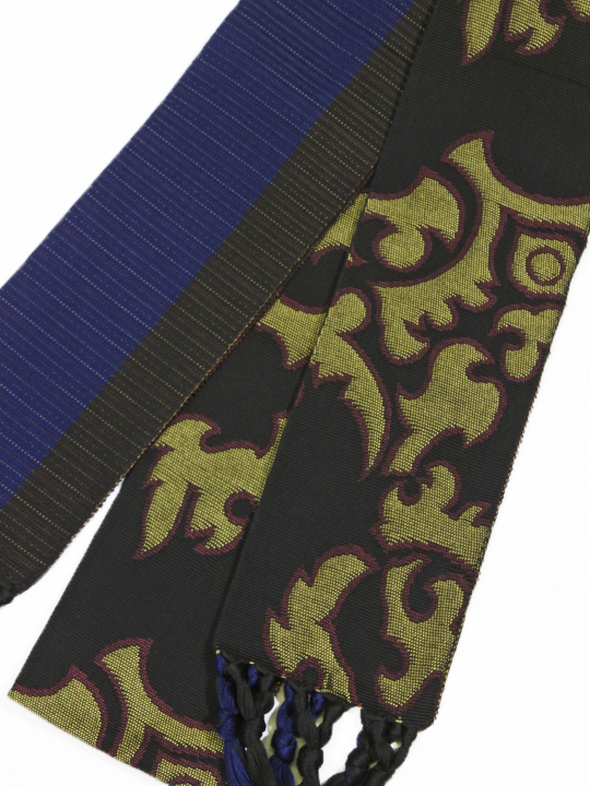 Os363 裂織 角帯 Amazon | 森博多織 博多織 【武士】 男帯 角帯 変受 正絹 幅2.7