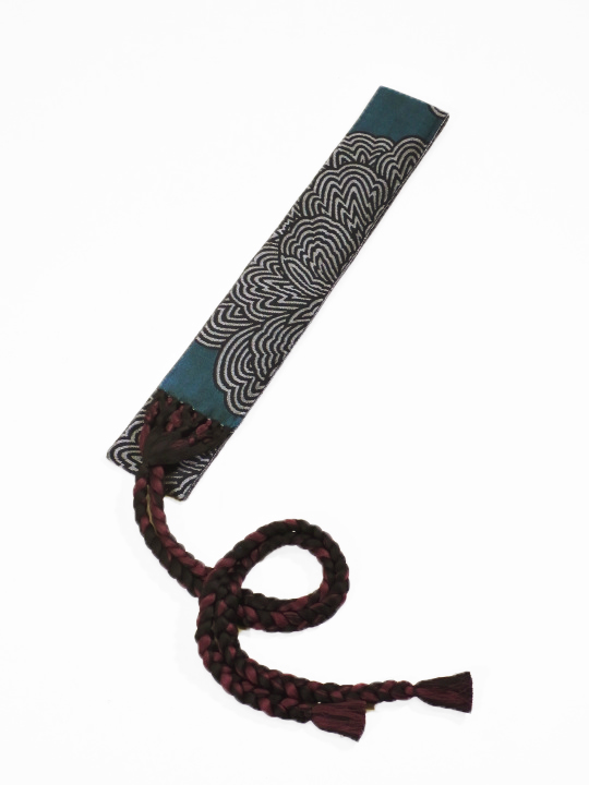 織組紐角帯0270-17 縞ボタン（孔雀×紐ワイン） 角帯 JOTARO SAITO