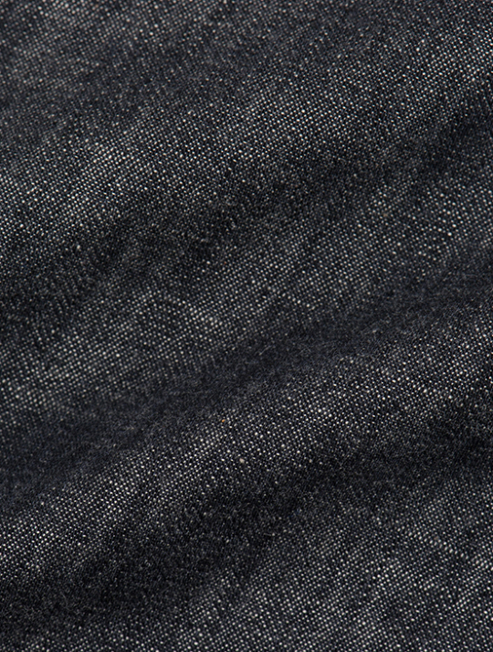 メンズデニム 6.5OZ 縞ボタン木立（BK×金茶）L デニムキモノ JOTARO SAITO