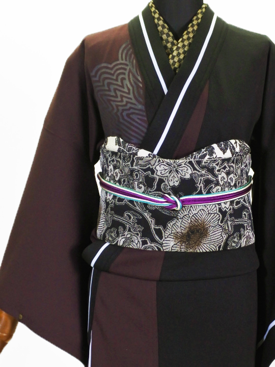 レディースバイカラージャージ 縞ボタン （クロ×ワイン）F ジャージ